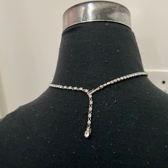 Sherman Vintage Rhinestone Crystal Silver Choker Statement Necklace - Picture 15 of 16